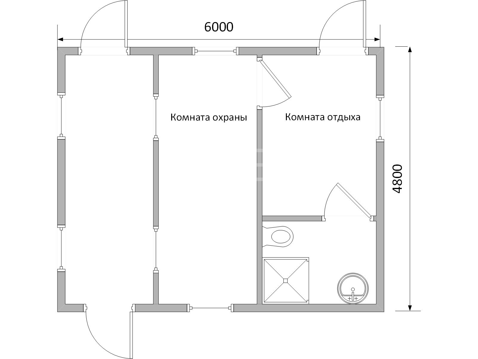 Комната охраны план